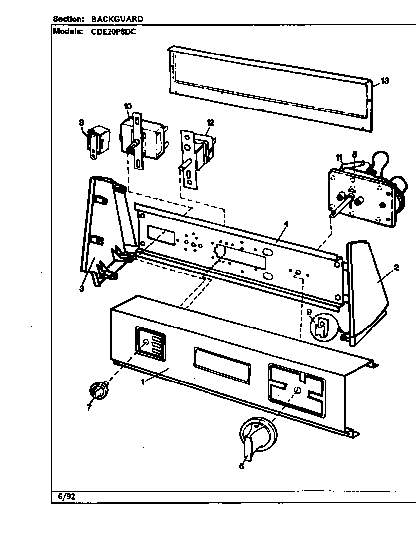 Crosley CDE20P8HC control panel (cde20p8dc) (cde20p8dc) diagram