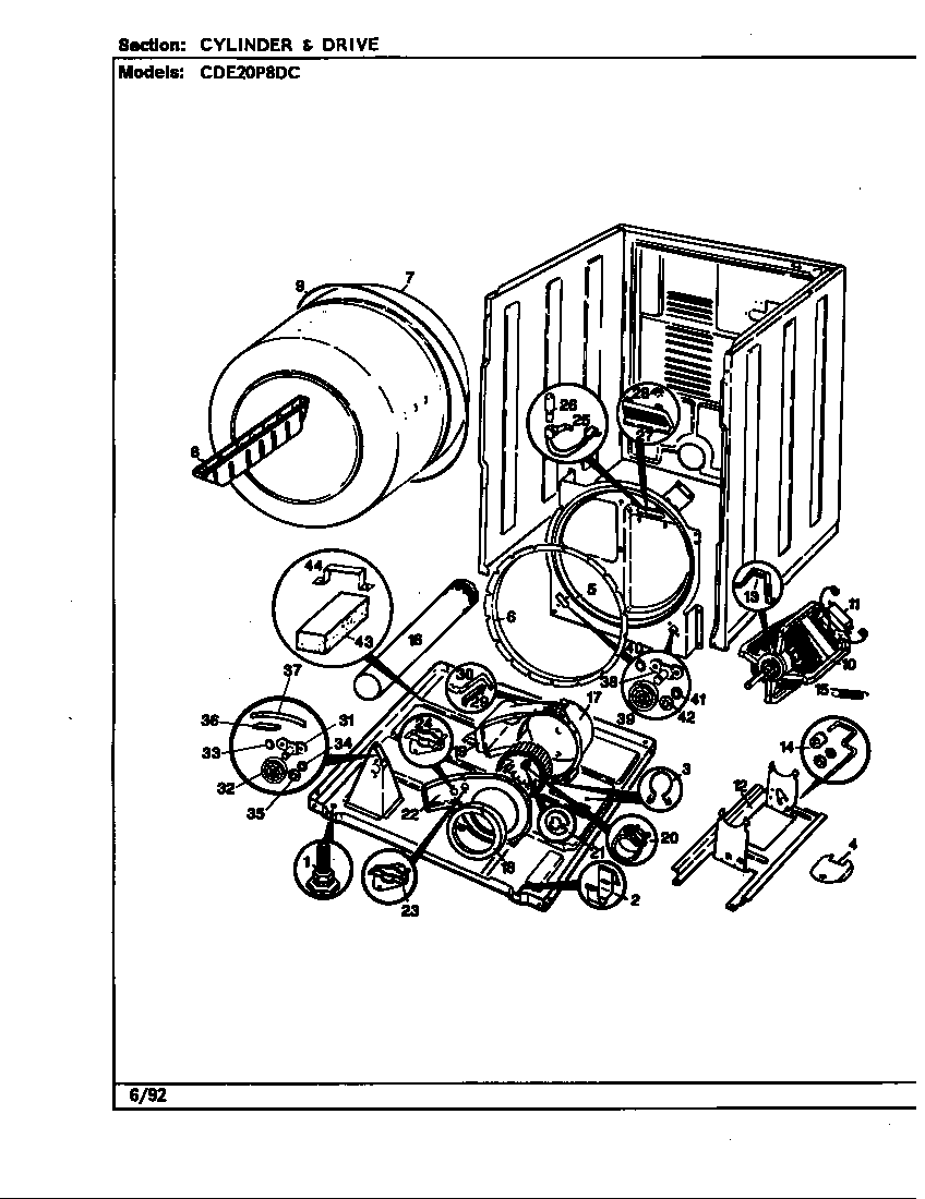 Crosley CDE20P8HC cylinder & drive (cde20p8dc) (cde20p8dc) diagram