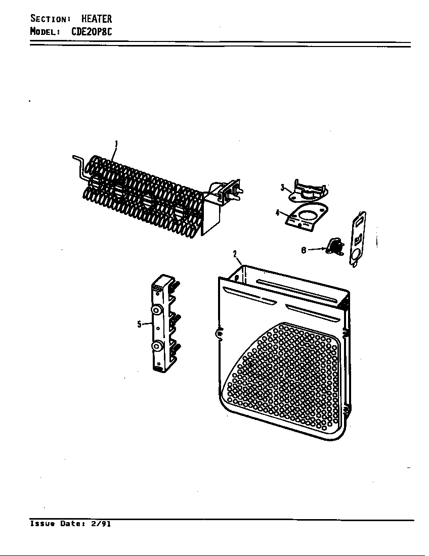 Crosley CDE20P8HC heater (cde20p8ac) (cde20p8hc) (cde20p8wc) diagram