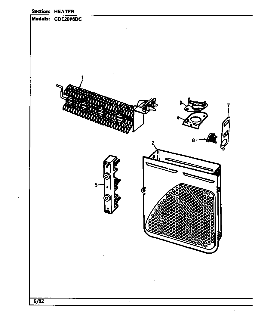 Crosley CDE20P8HC heater (cde20p8dc) (cde20p8dc) diagram