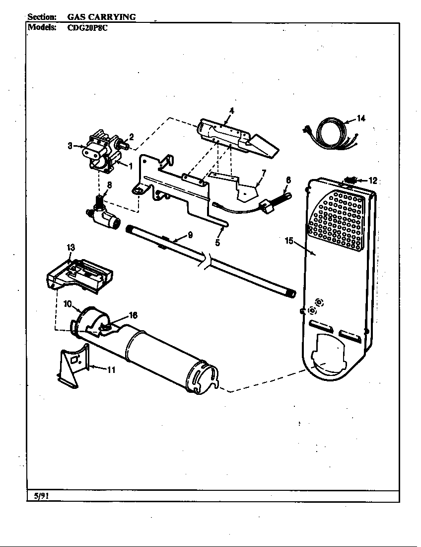 Crosley CDG20P8WC gas carrying (cdg20p8ac) (cdg20p8hc) (cdg20p8wc) diagram