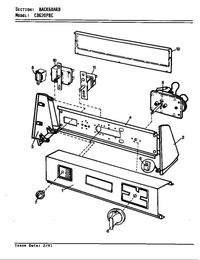 Crosley CDG20P8WC control panel (cdg20p8ac) (cdg20p8hc) (cdg20p8wc) diagram