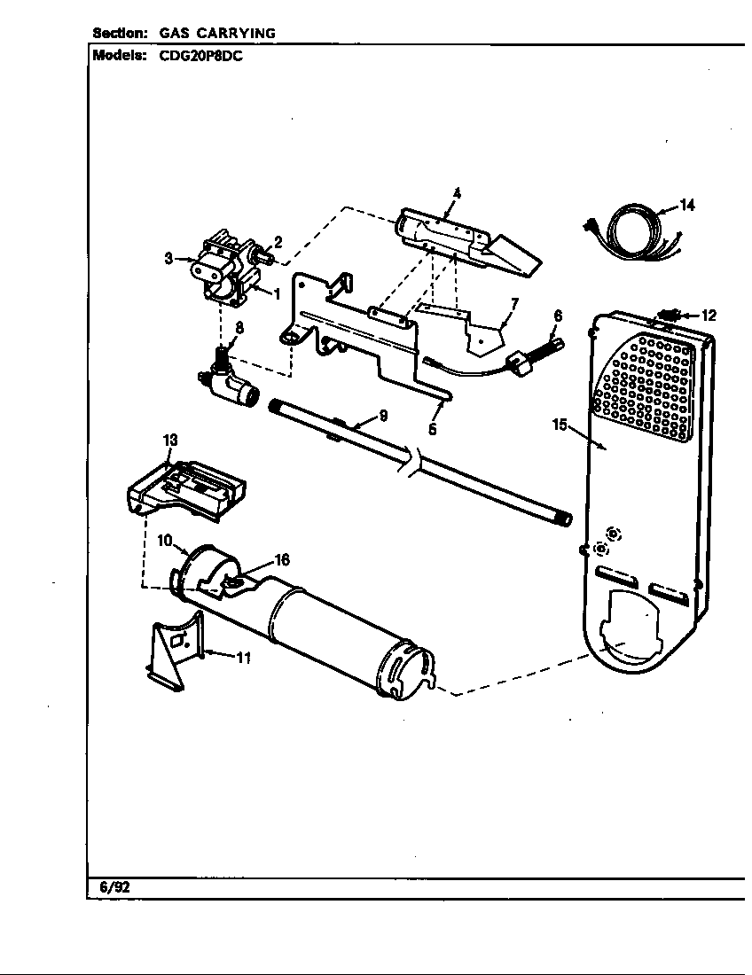 Crosley CDG20P8WC gas carrying (cdg20p8dc) (cdg20p8dc) diagram