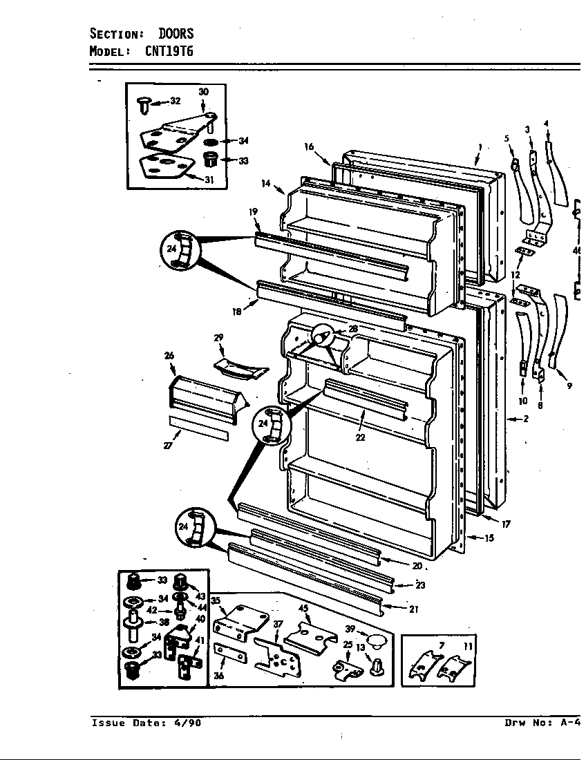 Crosley CNT19T6H/9C50B doors diagram