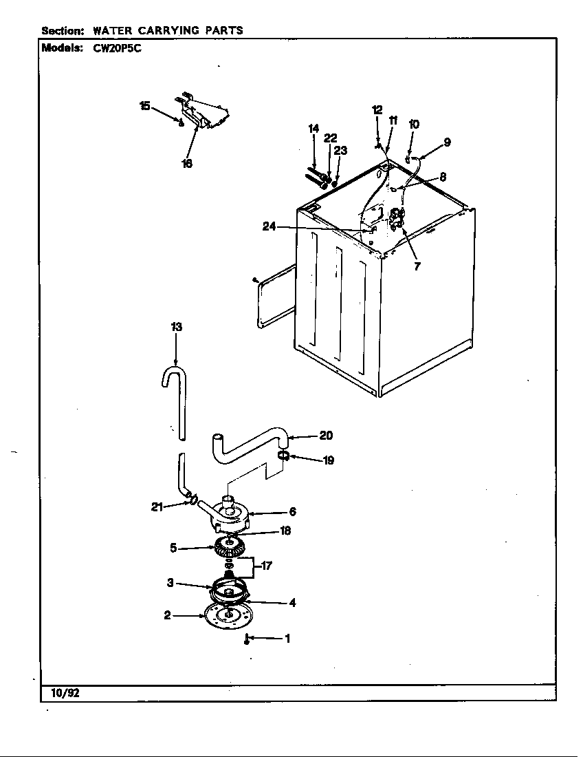 Crosley CW20P5HC water carrying (rev. a-e) diagram
