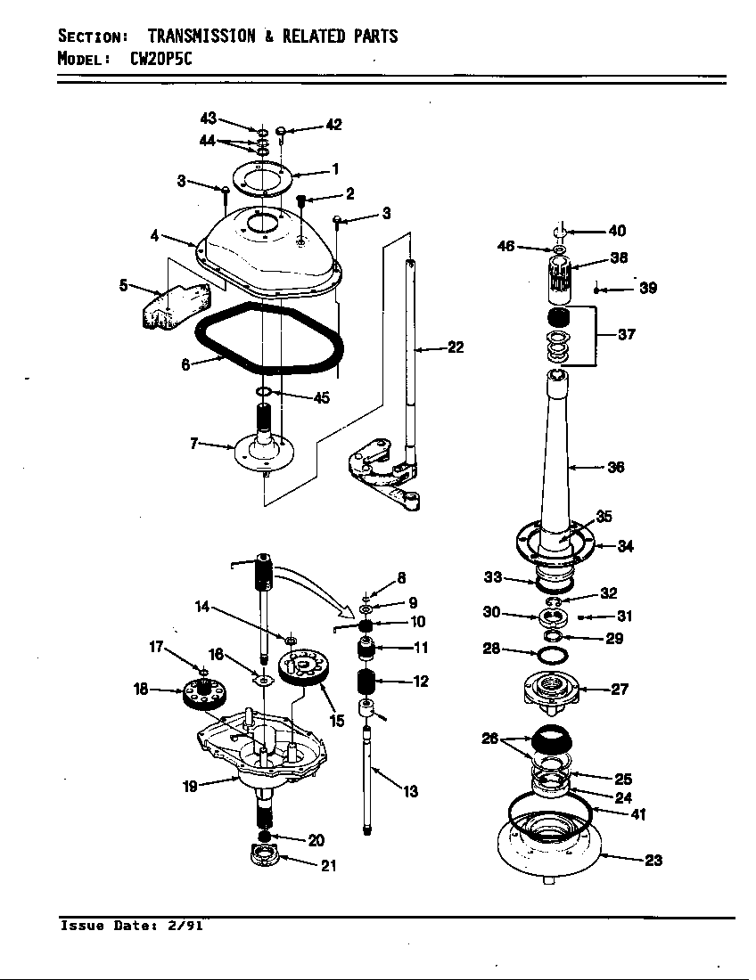 Crosley CW20P5HC transmission (cw20p5ac) (cw20p5wc) diagram