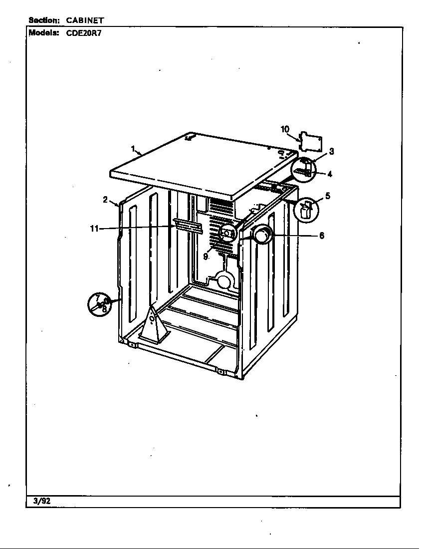 Crosley CDE20R7A cabinet (rev. a-b) diagram