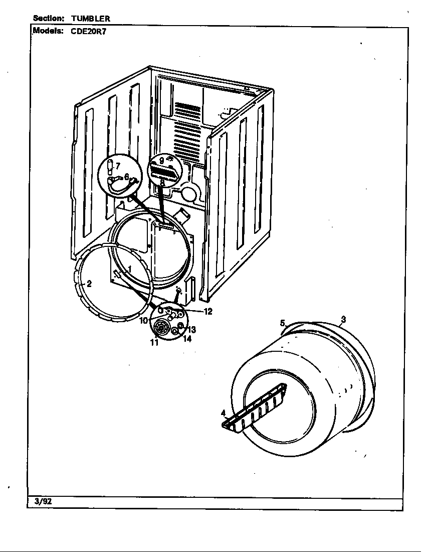 Crosley CDE20R7A tumbler (rev. a-b) diagram
