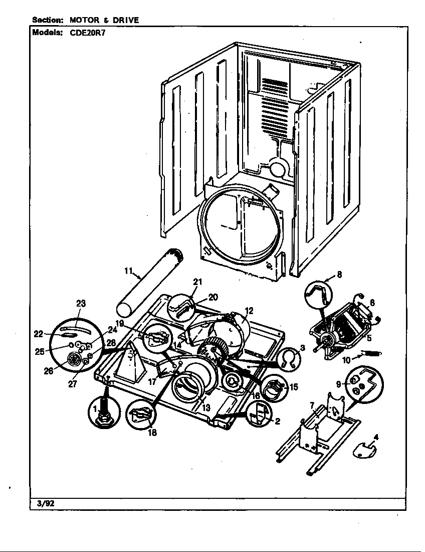 Crosley CDE20R7A motor & drive (rev. a-b) diagram
