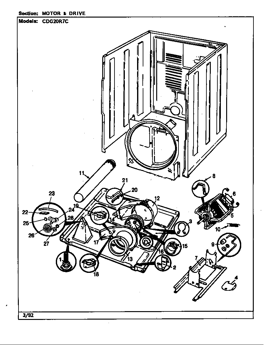 Crosley CDG20R7WC motor & drive diagram