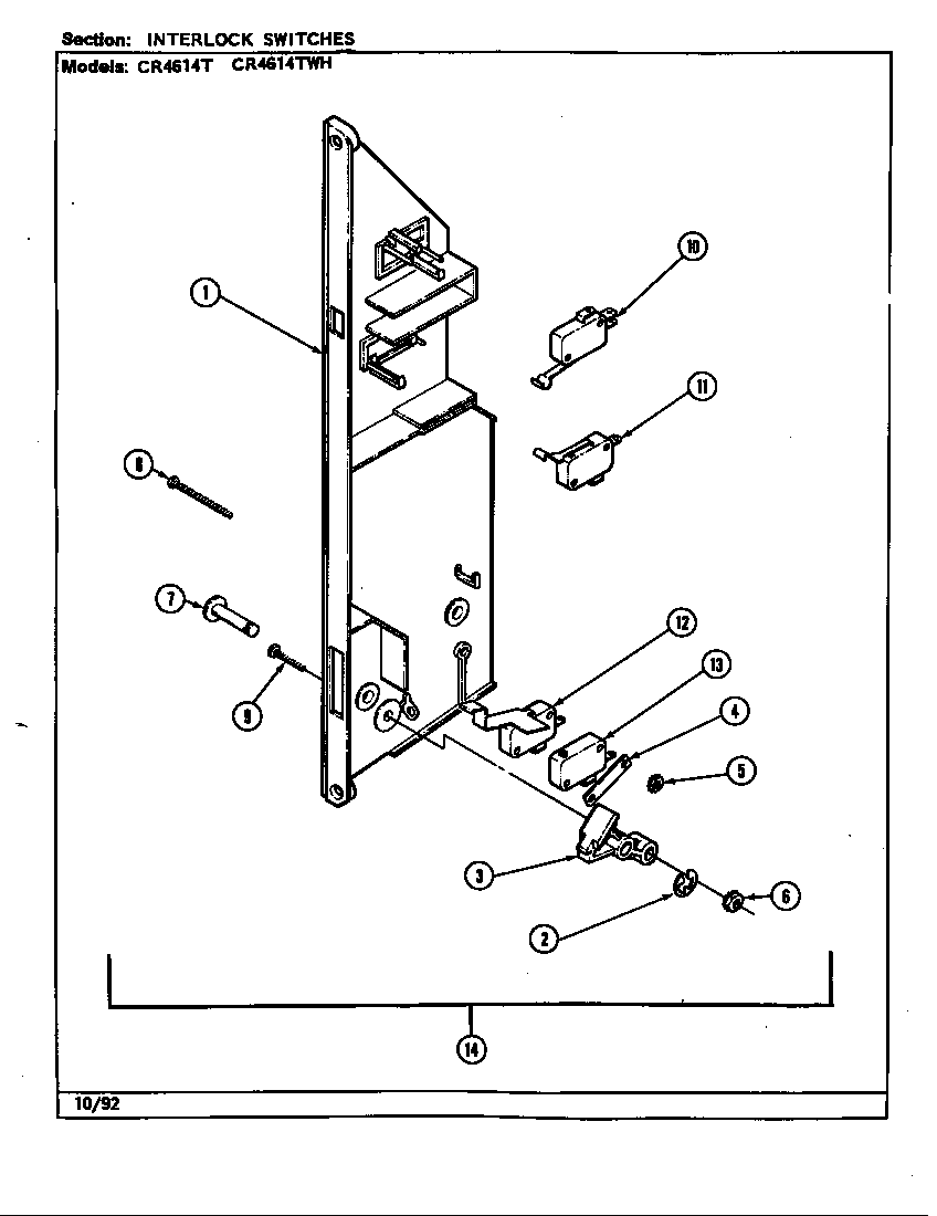 Crosley CR4614T interlock switches diagram