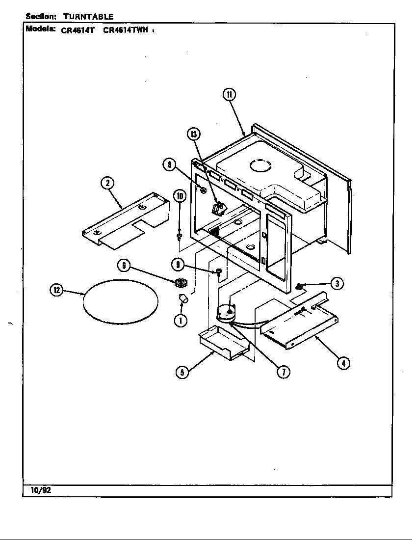 Crosley CR4614T turntable diagram