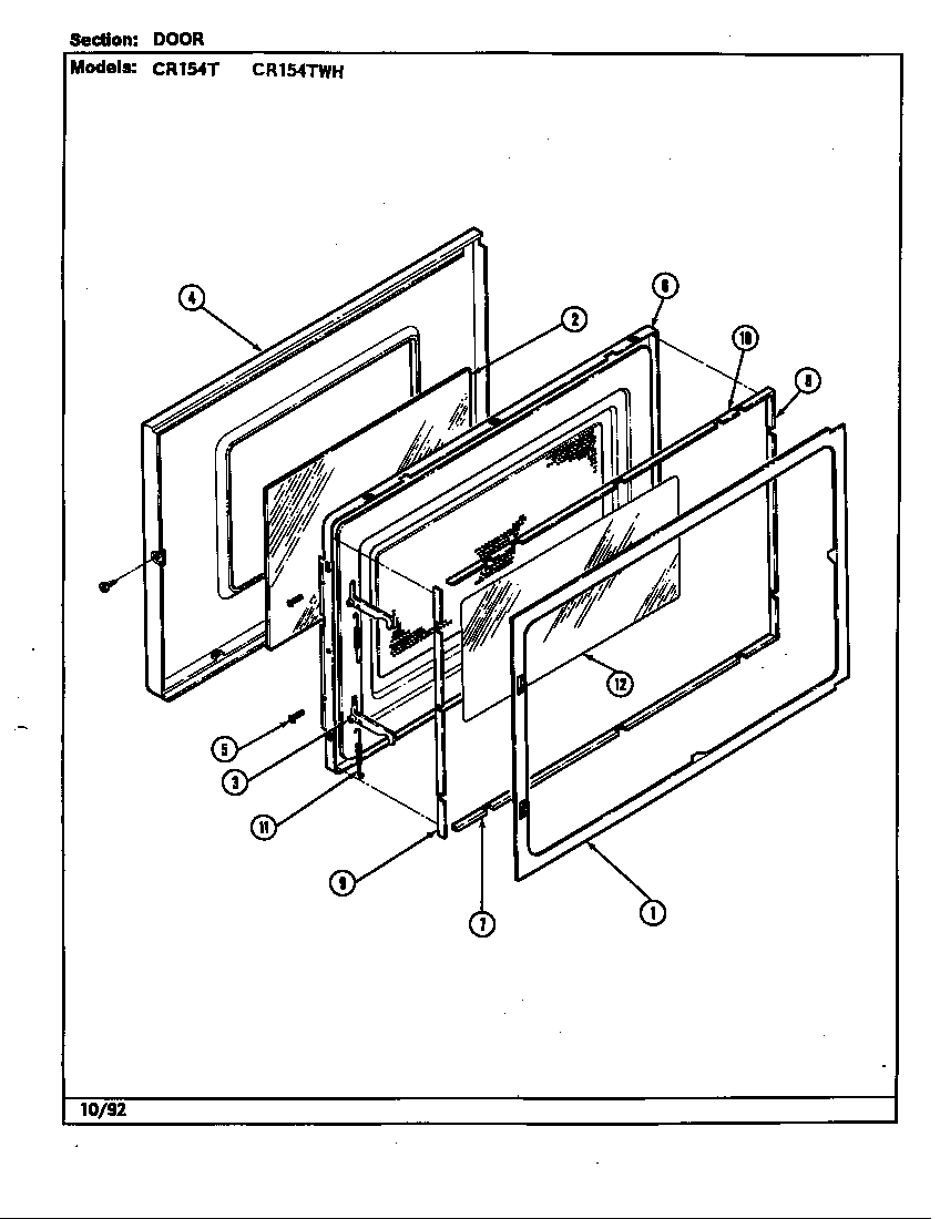 Crosley CR154T door diagram