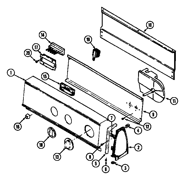Magic Chef YG208KV control panel (yg208ka) (yg208kw) diagram