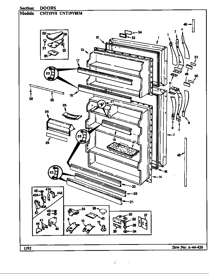 Crosley CNT19V8/BC54C door diagram