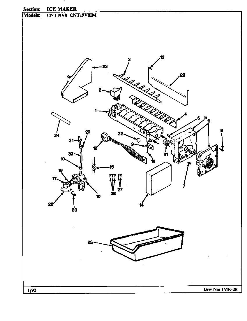 Crosley CNT19V8/BC54C ice maker (cnt19v8/bc54a) (cnt19v8/bc54c) (cnt19v8a/bc54a) (cnt19v8a/bc54c) diagram