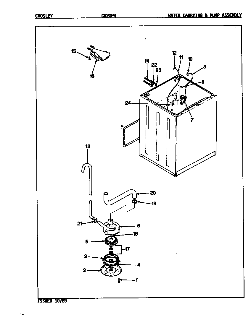 Crosley CW20P4A water carrying (orig. rev. a-d) diagram