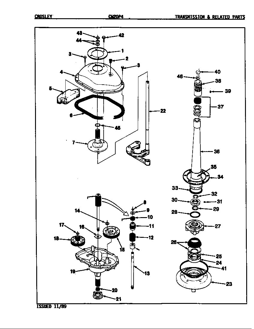 Crosley CW20P4A transmission (orig. rev. a-d) diagram