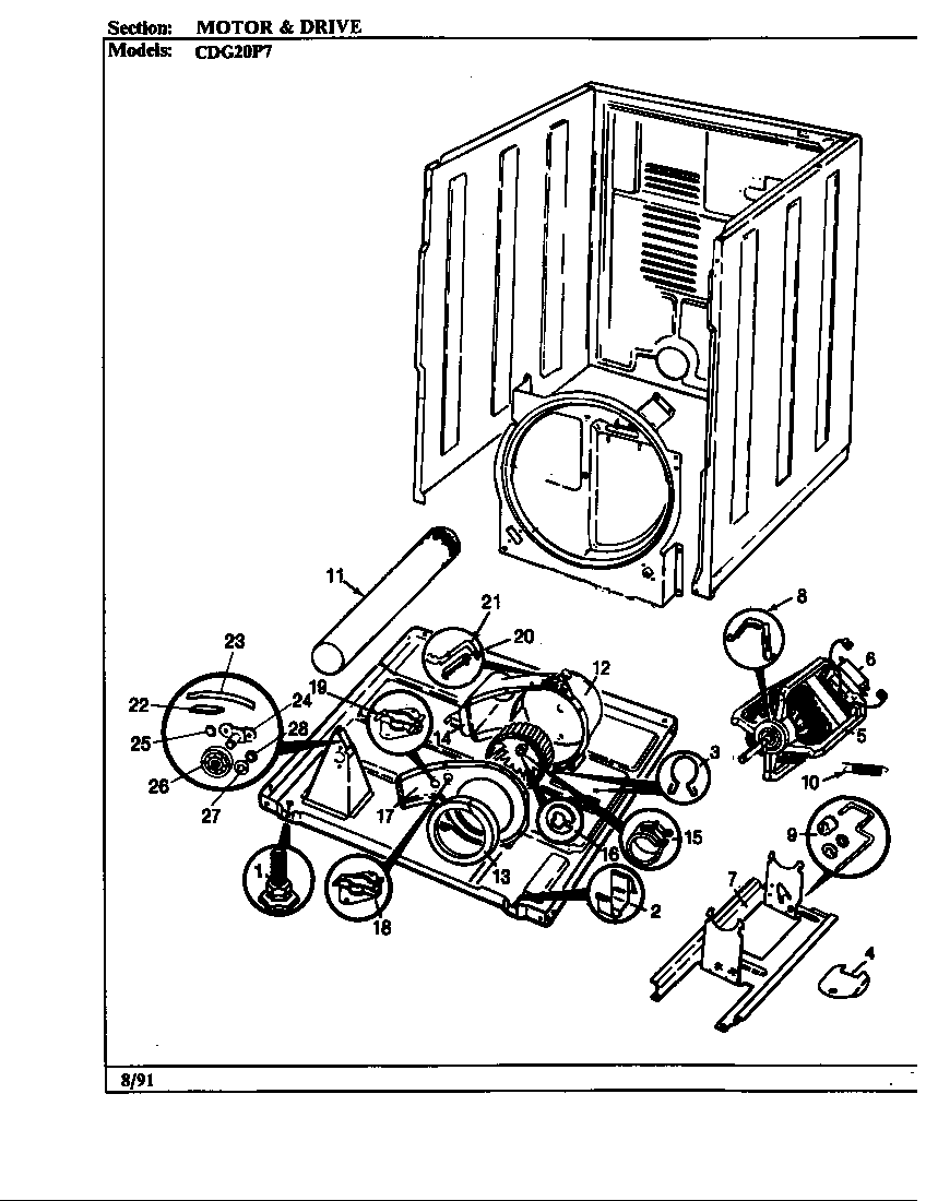 Crosley CDG20P7W motor & drive diagram