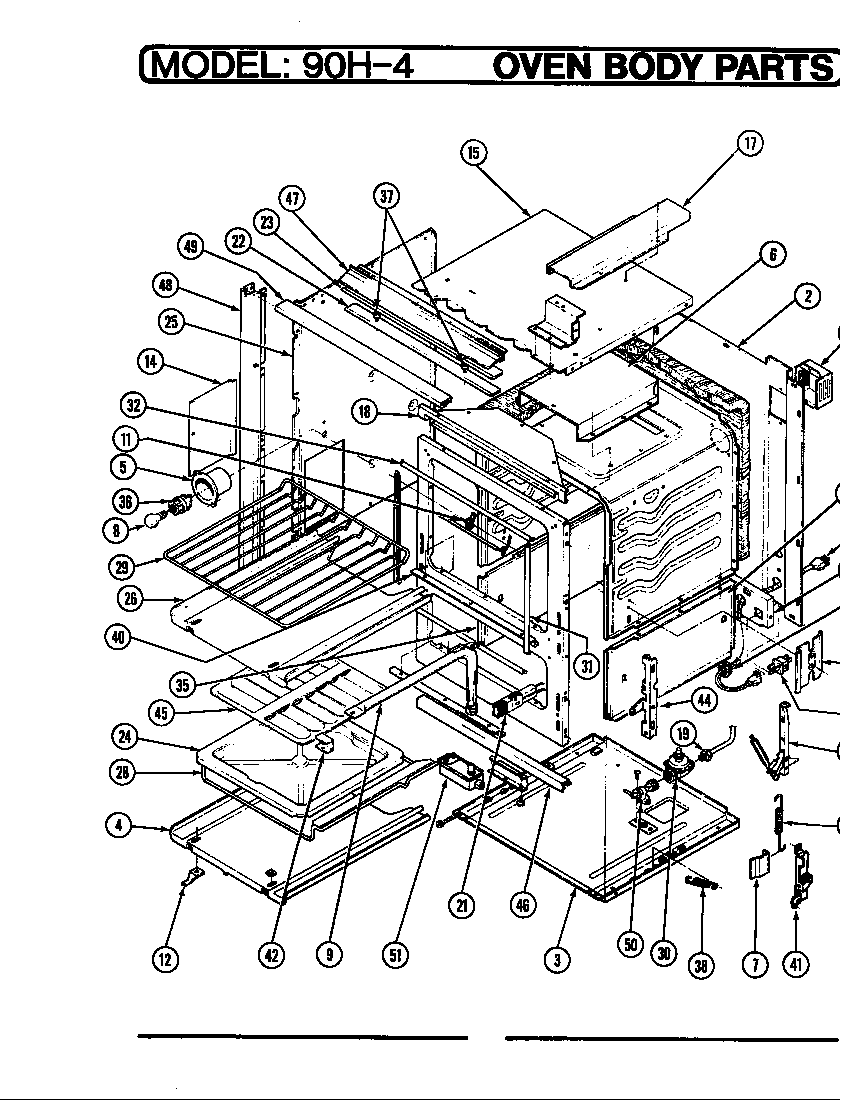 Magic Chef 90HN-4KX body diagram