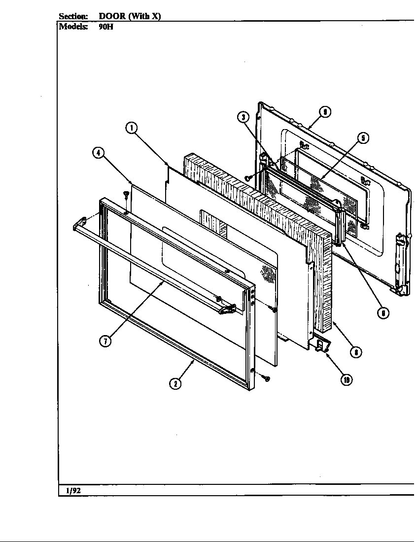 Magic Chef 90HN-4KX door diagram