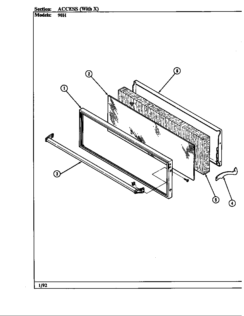 Magic Chef 90HN-4KX door (10c & later) diagram