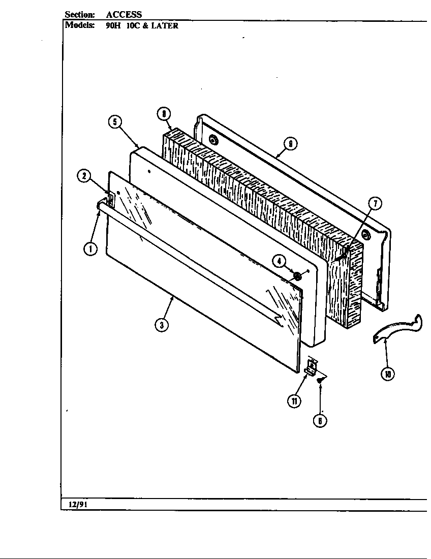Magic Chef 90HN-4KX access (10c & later) diagram
