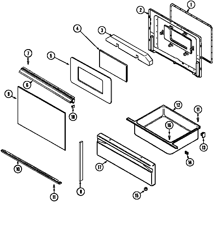 Crosley CE3537XUA door/drawer (serial prefix 28) diagram