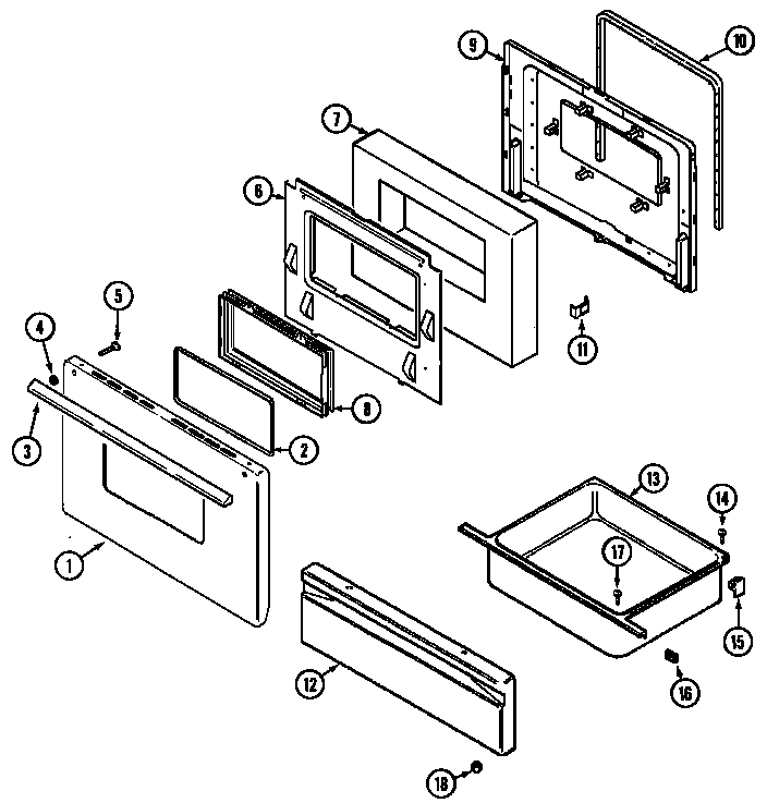 Crosley CE3531WUV door/drawer ("w" door) (ce3531wua) (ce3531wuv) diagram