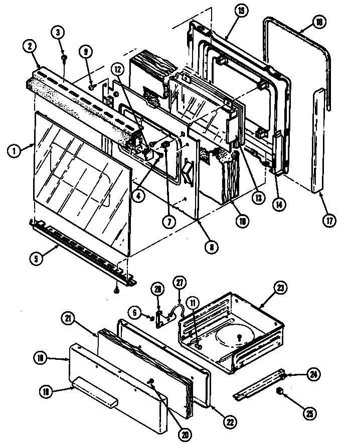 Crosley CG3177XUW door/drawer diagram