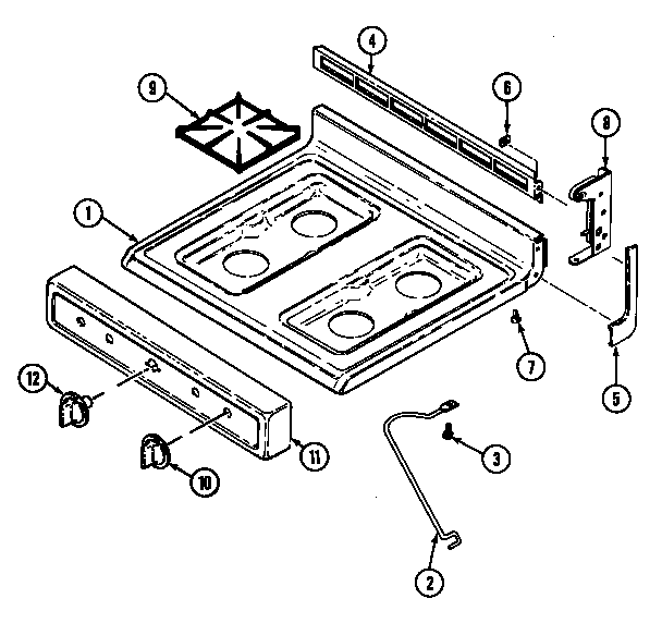 Crosley CG3131WUA top assembly diagram