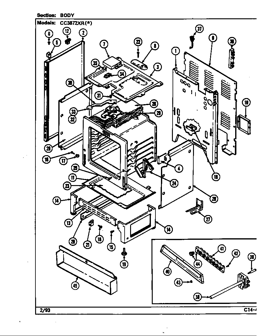 Crosley CC3872XRW body diagram