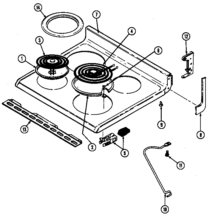 Crosley CC3531XRA top assembly diagram