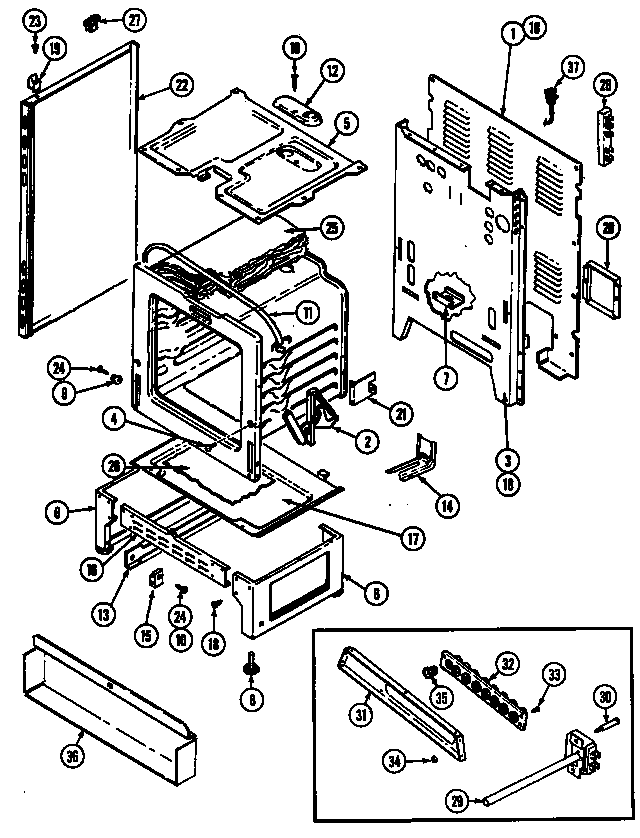 Crosley CC3531XRA body diagram