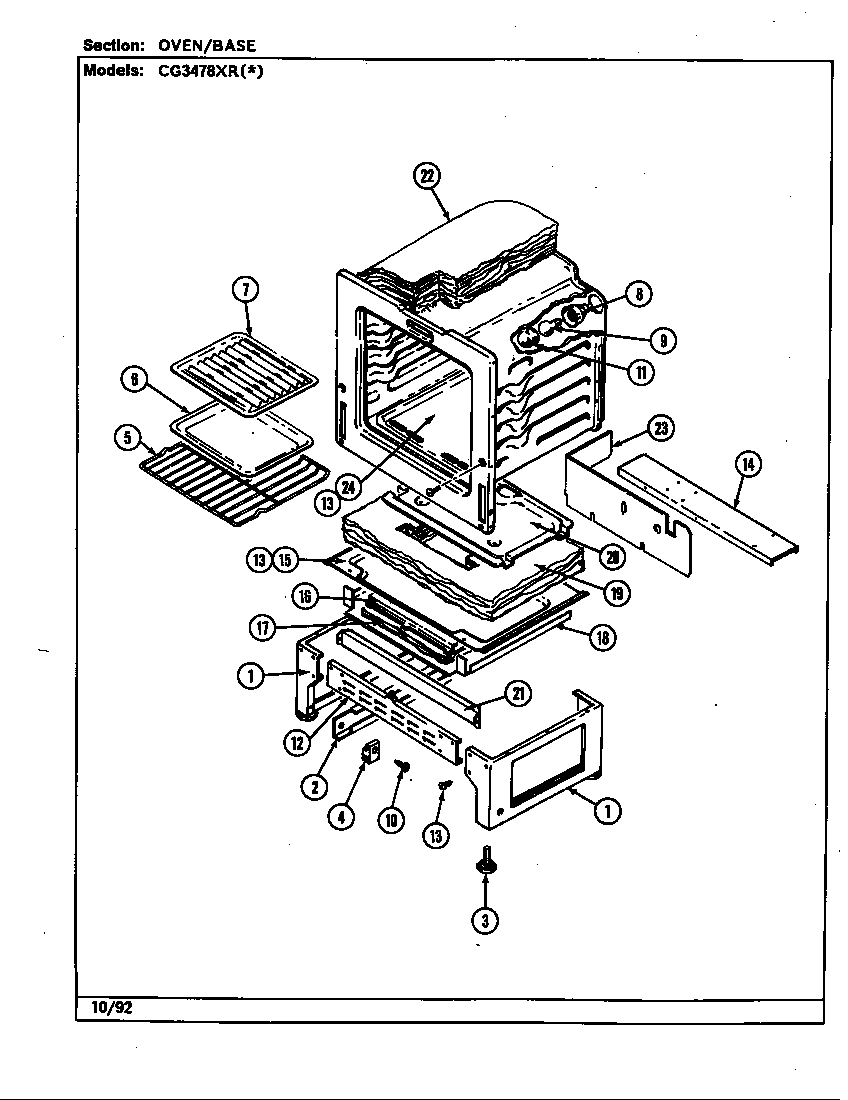 Crosley CG3478XRA oven diagram
