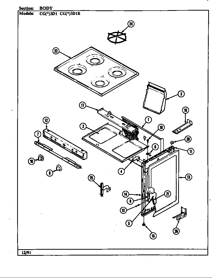 Crosley CGA3D1K body (cga3d1) (cga3d1k) (cgw3d1) (cgw3d1k) diagram
