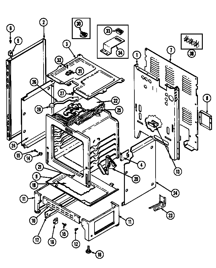 Crosley CE3878VRA body diagram