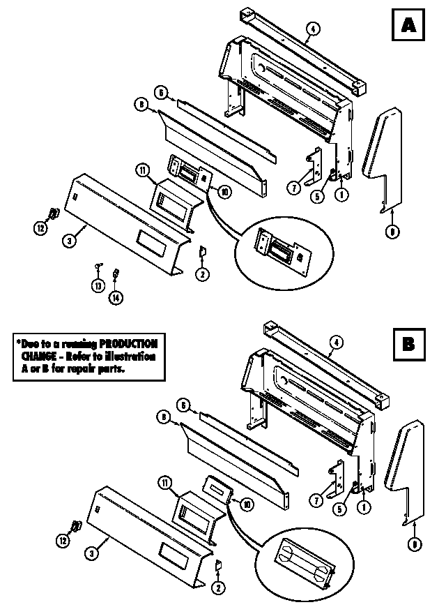Crosley CG3177XRA control panel diagram