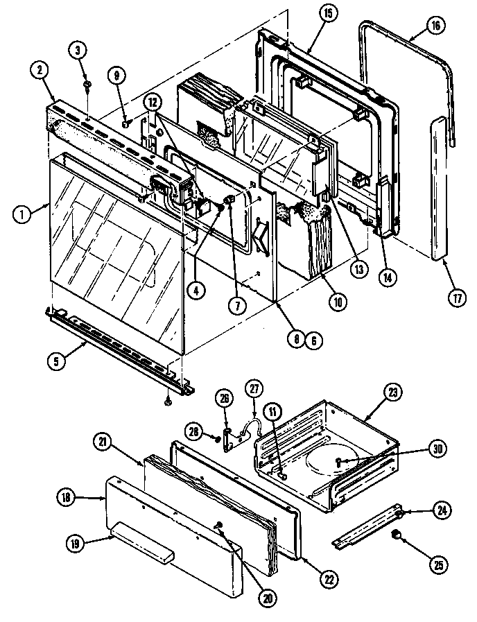 Crosley CG3131WRW door/drawer (cg3131xr*) (cg3131xra) (cg3131xrw) diagram