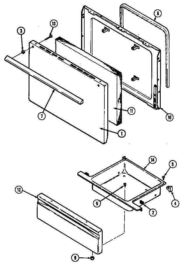 Crosley CE3520SRA door/drawer (ce3510pr*) (ce3510prv) diagram