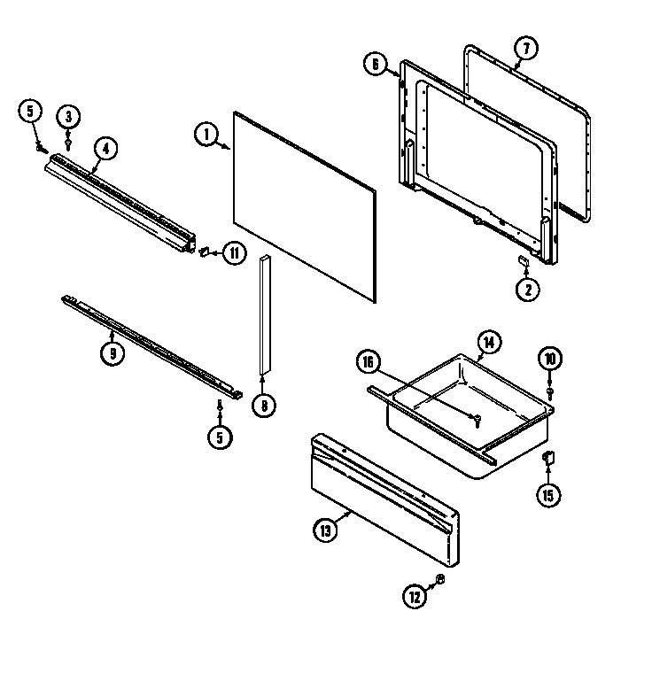 Crosley CE3520SRA door/drawer (ce3520sr* series 45) (ce3520sra) (ce3520srw) diagram
