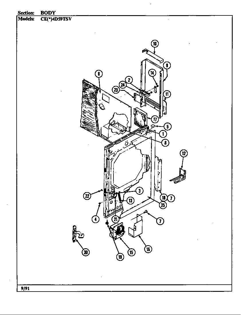 Crosley CEA4D59TSV body diagram