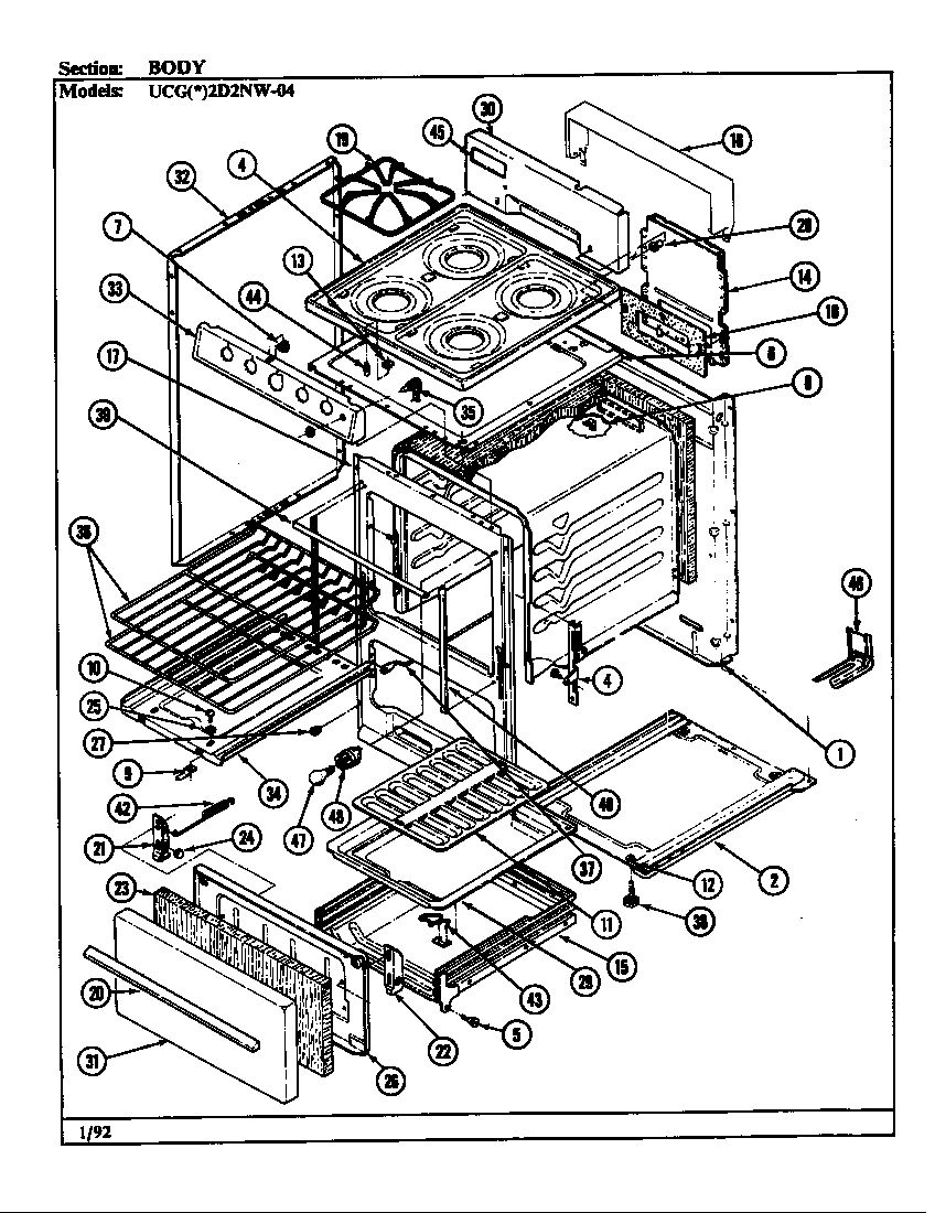 Crosley UCGA2D2NW-AD body diagram