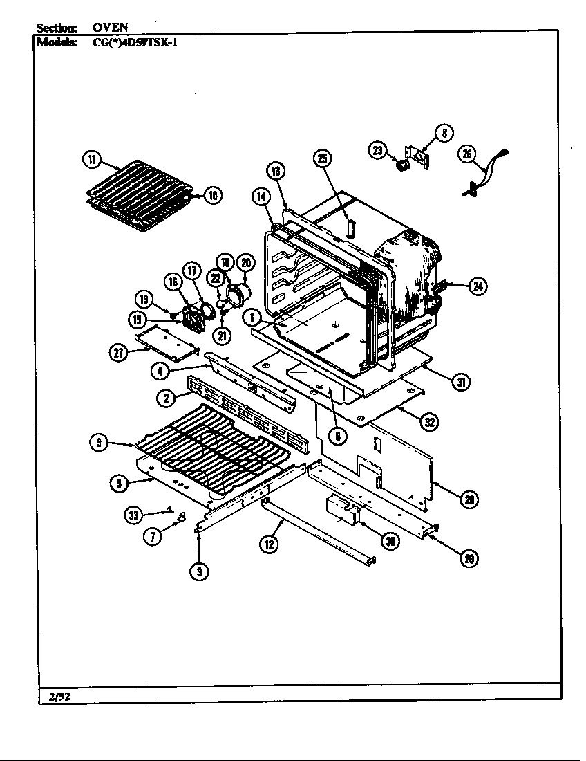Crosley CGW4D59TSK-1 oven diagram