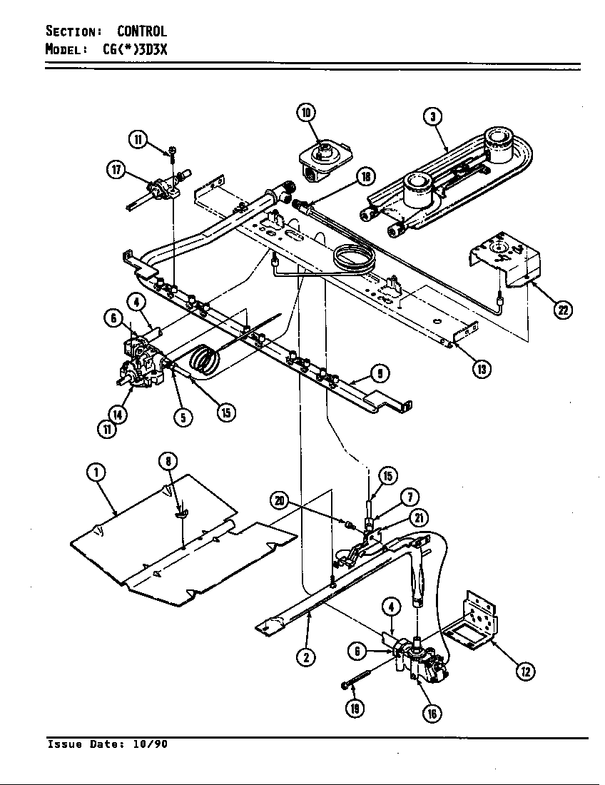 Crosley CGW3D3X gas controls diagram