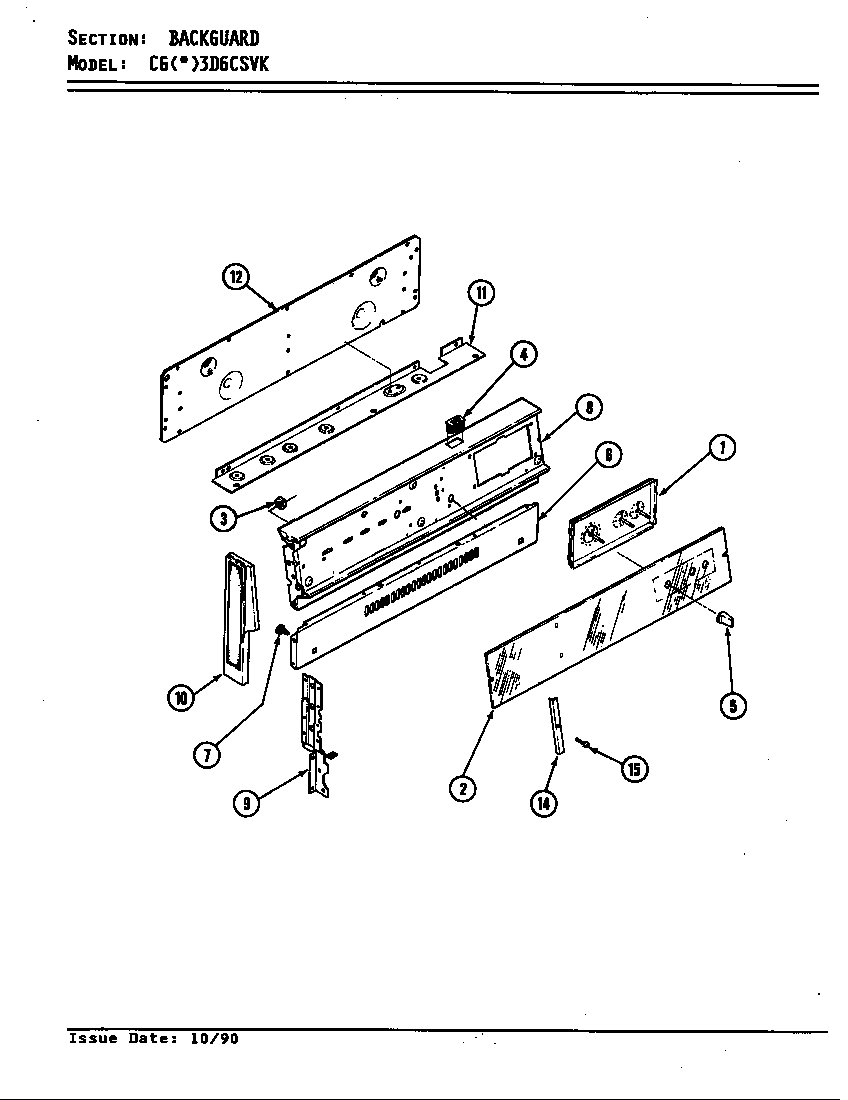 Crosley CGA3D6CSVK control panel diagram