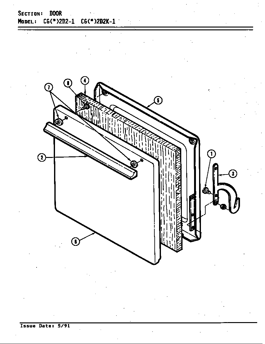 Crosley CGW2D21 door diagram