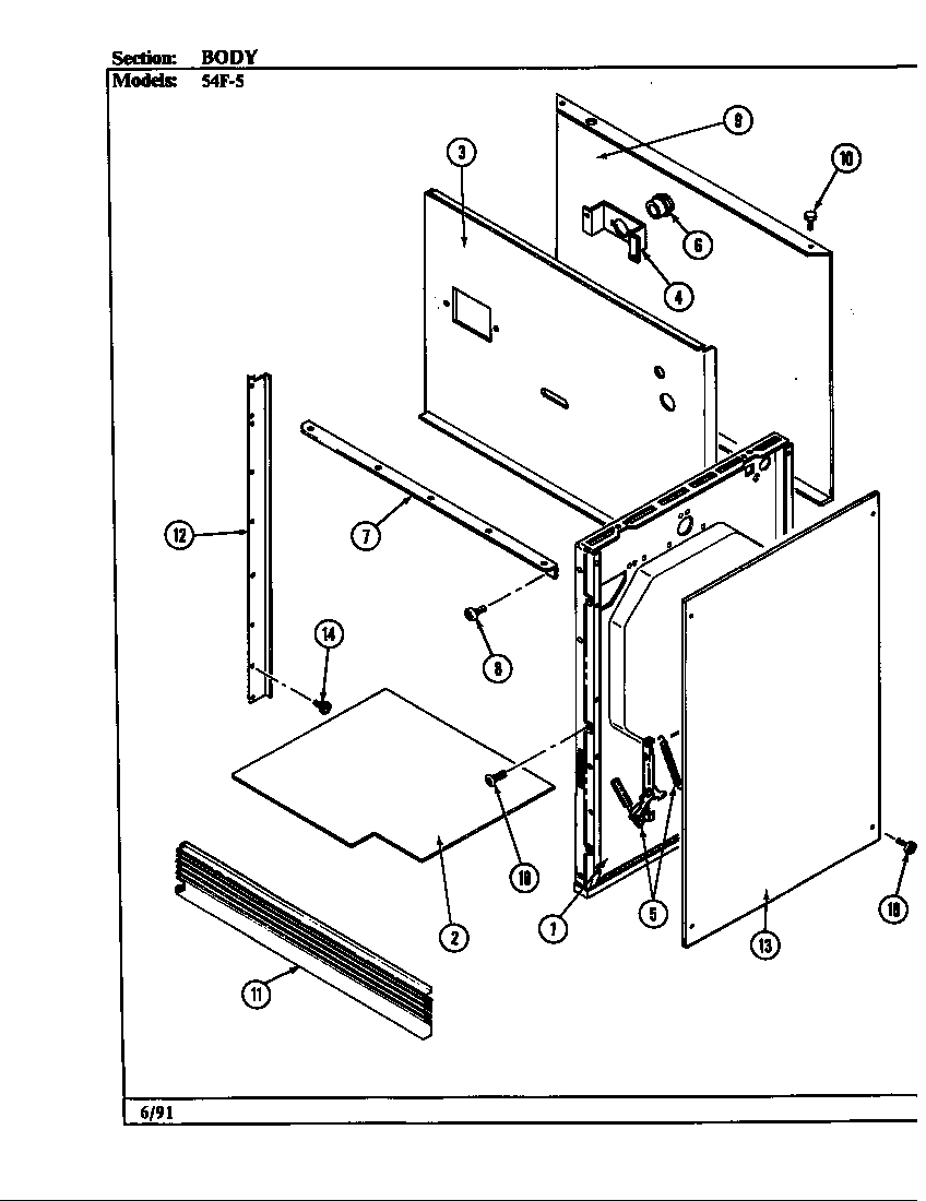Magic Chef 54F-5TKXW body (54f-5tkxw) (54f-5tkxw) diagram