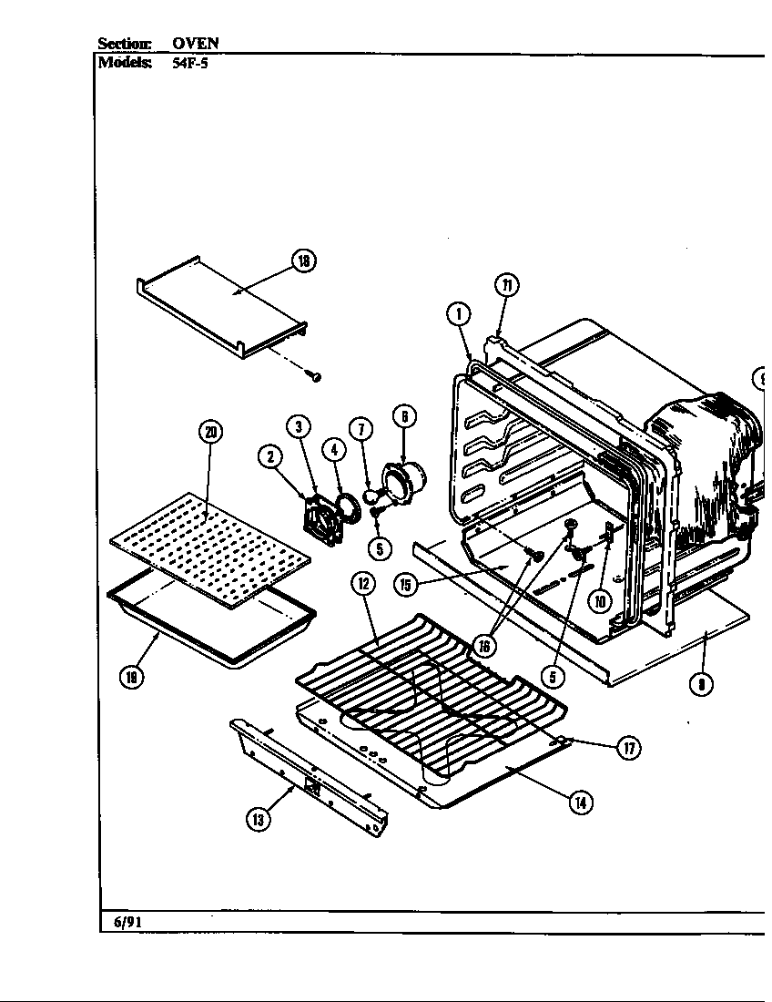 Magic Chef 54F-5TKXW oven (54f-5tkxw) (54f-5tkxw) diagram