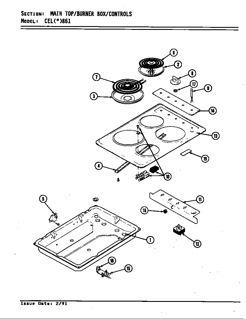 Crosley CELS861 top assembly diagram
